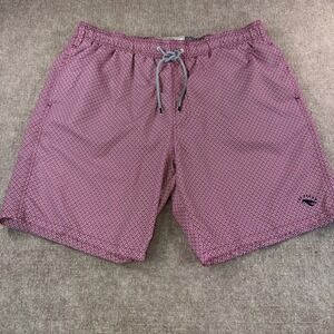 Ted Baker London Mens Burgundy Geometric Lobster Swim Trunks Size 5 XL